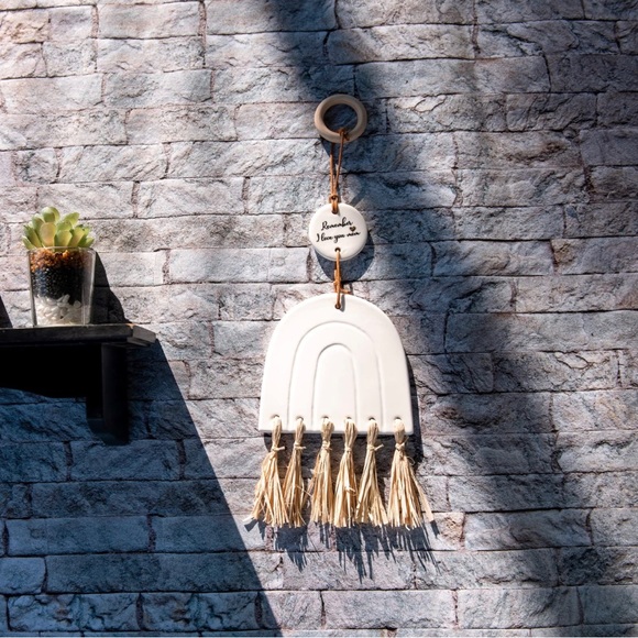 Wall Decor for Mom-Remember I Love You, Handmade Rainbow Shape with Wood Hoop, - Picture 2 of 4